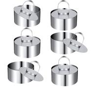 thirei Coppapasta Tondi Set 6 Pezzi, Anello Set Piccolo e Mini Cake Set di Forme di Mousse in Acciaio Inossidabile per Dessert Magici