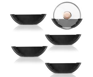 thirei Portacoperchi da parete, set di 4 supporti autoadesivi per coperchi da 15 a 34 cm, supporto per coperchi da cucina, supporto per coperchi da cucina (nero)