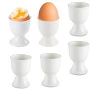 thirei Portauovo in Porcellana, Set di 6 Portauova in Porcellana Bianca, Portauova e Ciotole, 7 x 5,2 cm Portauova in Porcellana Bianca, per Uova Sode e alla Coque sulla Tavola della Colazione