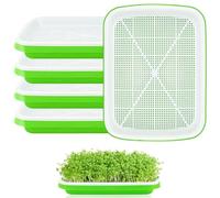 thirei Vassoi per Germinazione per Germogli, 5 Pezzi Vassoio per Germinazione, 32cm x 25cm Vassoio per Semi, per Grandi Semi Germinazione Vassoio Germinazione, per Fagioli Mung, Alfalfa, Erba di Grano
