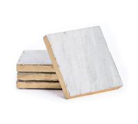 Thirstystone NMKA2170 Square White Marble/Gold Edged Coasters (Set of 4), Multicolor by Thirstystone