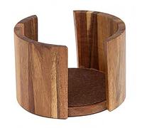 Thirstystone Sottobicchiere in legno di acacia naturale, contiene sottobicchieri rotondi da 10,2 cm