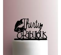 Thirty and Fabulous - Topper per torta in acrilico, larghezza 12,7 cm, colore: Rosso