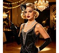Thirty and Thirsty accessori flapper donne anni ruggenti venti | Accessori flapper ruggenti anni venti fascia capelli guanti per donne festa Halloween