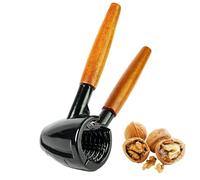 Thiru Schiaccianoci con elegante manico in legno da 16 cm - Test per 100 giorni senza rischi - Schiaccianoci per noci nocciola e noci del Brasile - Senza schiacciamento - Include eBook con