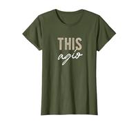 This Agio, thisagio, disagio, disagiato Maglietta, Donna, Oliva, 3XL