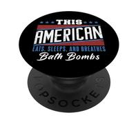 This American Eats Sleeps Breathes Bath Bombs Rosso Bianco Blu PopSockets PopGrip Adesivo