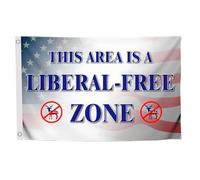 This Area Is A Liberal Free Zone Bandiera Da Esterno 90X150Cm Doppia Faccia Bandiere Da Giardino Resistenti Bandiera Da Giardino Per Interni Spiaggia Sport