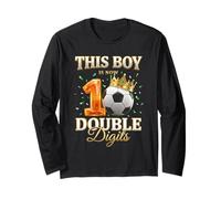 This Boy Is Now Double Digits Soccer Sports 10 ° Compleanno Maglia a Manica
