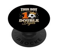 This Boy Is Now Double Digits Soccer Sports 10 ° compleanno PopSockets PopGrip Adesivo