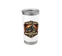 This Boy Loves Motorcycles Classic Motorbikes Amante Biker Bicchiere termico in acciaio inox doppia parete