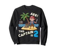 This Captain Is 2 Arr Pirate 2° Compleanno per Ragazzi e Bambini Felpa