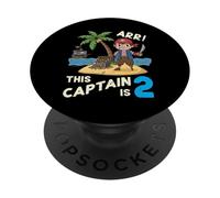 This Captain Is 2 Arr Pirate 2° compleanno per ragazzi e bambini PopSockets PopGrip Adesivo