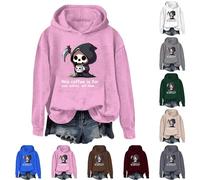 This Coffee Is For Your Safety Not Mine Halloween Womens Hoodies Cute Ghost Felpe Plus Size Costumi di Halloween Festival Top Manica Lunga Pullover Camicie Spaventose Vestiti, Cenere Chiaro, XXL