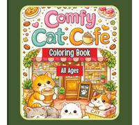 This coloring book Title is "Comfy Animal Cafe". Stress relieving artwork. Relaxation and create flow. great gift idea for kids, teens, adults, all ... comfy coloring book for kids, teens, adults.
