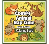 This coloring book title is 'Comfy Animal Nap Time'. Coloring book for kids for 4 - 8 years old. Cute animal with easy &simple design for relaxation