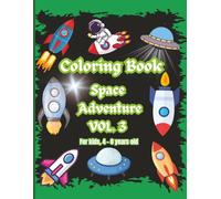 This Coloring Book Title is "Space Adventure". Stress relieving artwork. Improve your emotional resilience. Great gift for young boys, young girls, ages 4 - 8 years old.
