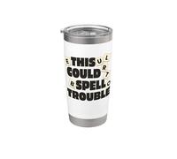 This Could Spell Trouble Funny Word Game Bicchiere termico in acciaio inox doppia parete