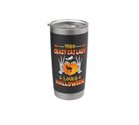 This Crazy Cat Lady Sphynx Cat Loves Halloween Costume Bicchiere termico in acciaio inox doppia parete