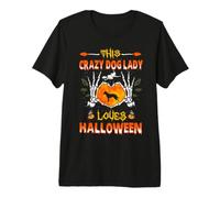 This Crazy Dog Lady Australian Cattle Dog Loves Halloween Maglietta Premium