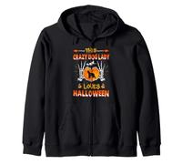 This Crazy Dog Lady Irish Water Spaniel Loves Halloween Felpa con Cappuccio