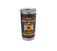 This Crazy Dog Lady Miniature Schnauzer Loves Halloween Bicchiere termico in acciaio inox doppia parete