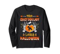 This Crazy Dog Lady Miniature Schnauzer Loves Halloween Maglia a Manica