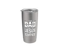 This Dad Runs On Jesus And Coffee Bicchiere termico in acciaio inox doppia parete