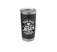 This Dad Runs On Jesus And Coffee Bicchiere termico in acciaio inox doppia parete