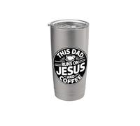 This Dad Runs On Jesus And Coffee Bicchiere termico in acciaio inox doppia parete
