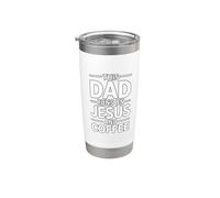 This Dad Runs On Jesus And Coffee Bicchiere termico in acciaio inox doppia parete