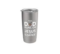 This Dad Runs On Jesus And Coffee Bicchiere termico in acciaio inox doppia parete