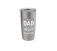 This Dad Runs On Jesus And Coffee Bicchiere termico in acciaio inox doppia parete