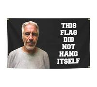 This Flag Did Not Hang Itself Jeffrey F Epstein - Arazzo divertente per ufficio, università, dormitorio, feste, club, decorazione da parete, 9 x 1,5 m, con 4 fibbie in ottone