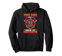 This Girl Has A Smokin' Hot Firefighter Fireman Firefighters Felpa con Cappuccio