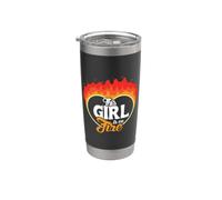 This Girl Is On Fire Heart - Emancipation Women Power Bicchiere termico in acciaio inox doppia parete