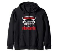 This Girl Is Protected By A Firefighter Funny Firefighters Felpa con Cappuccio