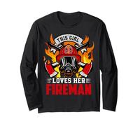 This Girl Loves Her Firefighter Fireman Firefighters Lovers Maglia a Manica