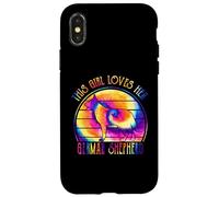 This Girl Loves Her German Shepherd Dog Tie Dye Puppy Custodia per iPhone X/XS