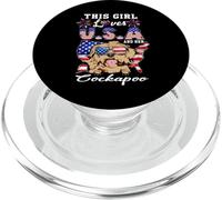 This Girl Loves USA and Her Dog 4th of July Cockapoo Lover PopSockets PopGrip per MagSafe