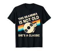 This Grandma Is Not Old Shes A Classic retrò Birthday Vinyl Maglietta