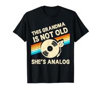 This Grandma Is Not Old Shes Analog Mothers Day Retro Vinile Maglietta