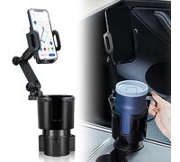 This Hill Portabicchieri da auto con base regolabile con supporto per telefono, rotazione a 360°, supporto multiuso per cellulare, compatibile con iPhone/Samsung tutti gli smartphone