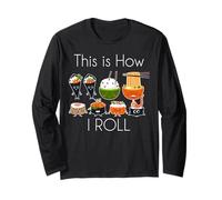 This How I Roll Sushi T-Shirt Giapponese Food Joke Tees Maglia a Manica