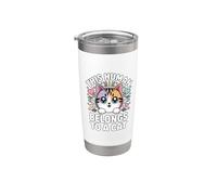 This Human Belongs To A Cat Bicchiere termico in acciaio inox doppia parete