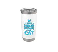 This Human Belongs To A Cat Bicchiere termico in acciaio inox doppia parete