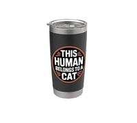 This Human Belongs To A Cat Bicchiere termico in acciaio inox doppia parete