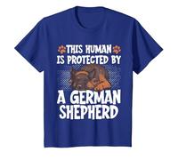 This Human Is Protected By A German Shepherd Maglietta, Bambini, Blu Reale, 8 Anni