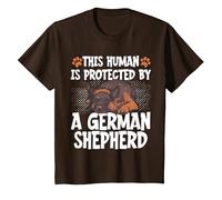 This Human Is Protected By A German Shepherd Maglietta, Bambini, Marrone, 6 Anni