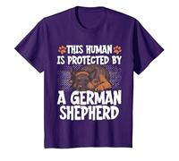 This Human Is Protected By A German Shepherd Maglietta, Bambini, Viola, 8 Anni